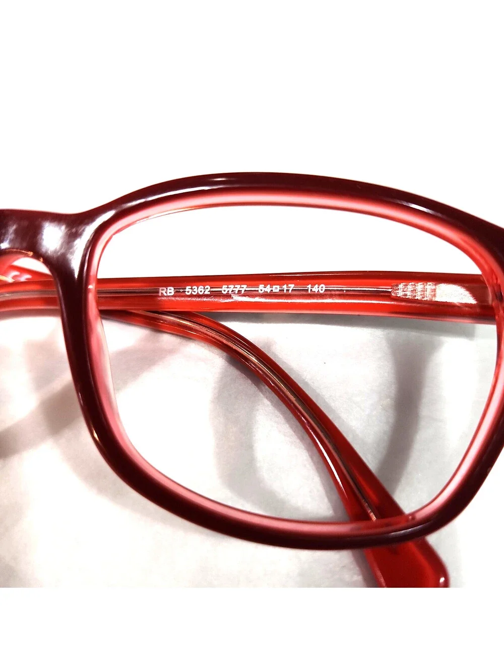 Ray Ban RB5362 5777 Red Square Eyeglasses Frame 54-17 140